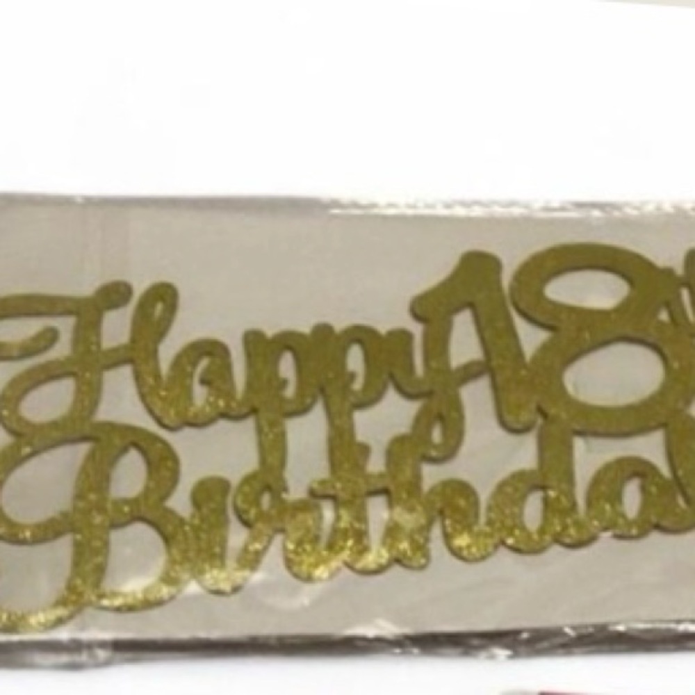 Gold Happy 18th Birthday Cake Topper Set - Picture 4 of 4
